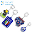 Wholesale no minimum custom taxi shaped embossed logo printing soft pvc car keychain for sale